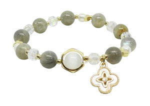 Pulsera elástica de vidrio verde