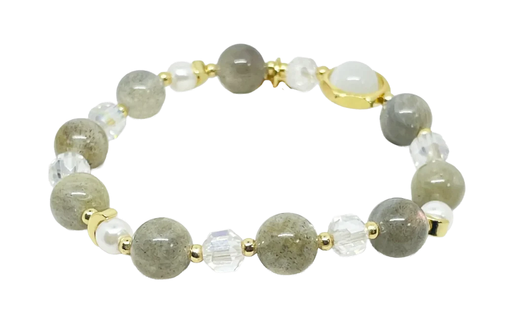 Pulsera elástica de vidrio verde-gallery-0