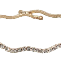 Pulsera rose gold con brillantitos flexible ovalada
