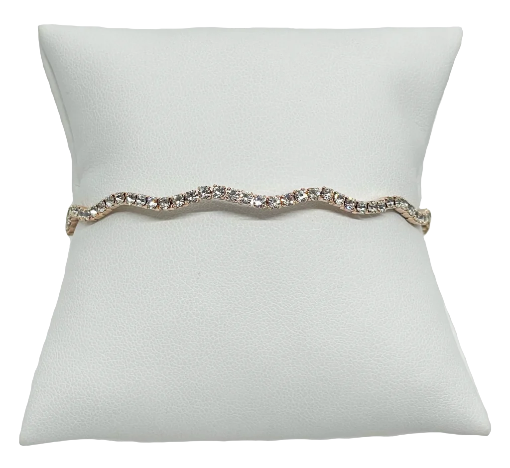 Pulsera rose gold con brillantitos flexible ovalada -gallery-0