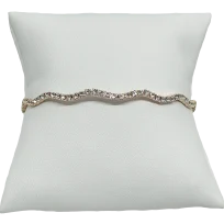 Pulsera rose gold con brillantitos flexible ovalada -gallery-0