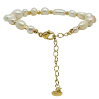 Rebajada-Pulsera ajustable con perlas blancas-gallery-0