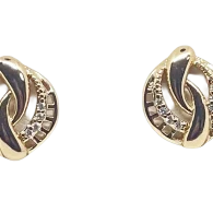 Aretes dorados de rodio con brillantitos