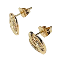 Aretes dorados de rodio con brillantitos-gallery-0