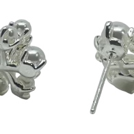 Aretes plateados con perlas-gallery-0