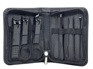 Set de manicure negro con zipper
