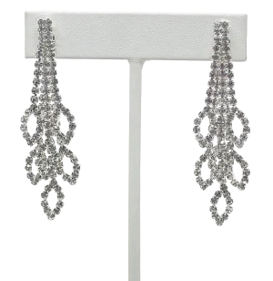 Aretes de brillantitos plateados