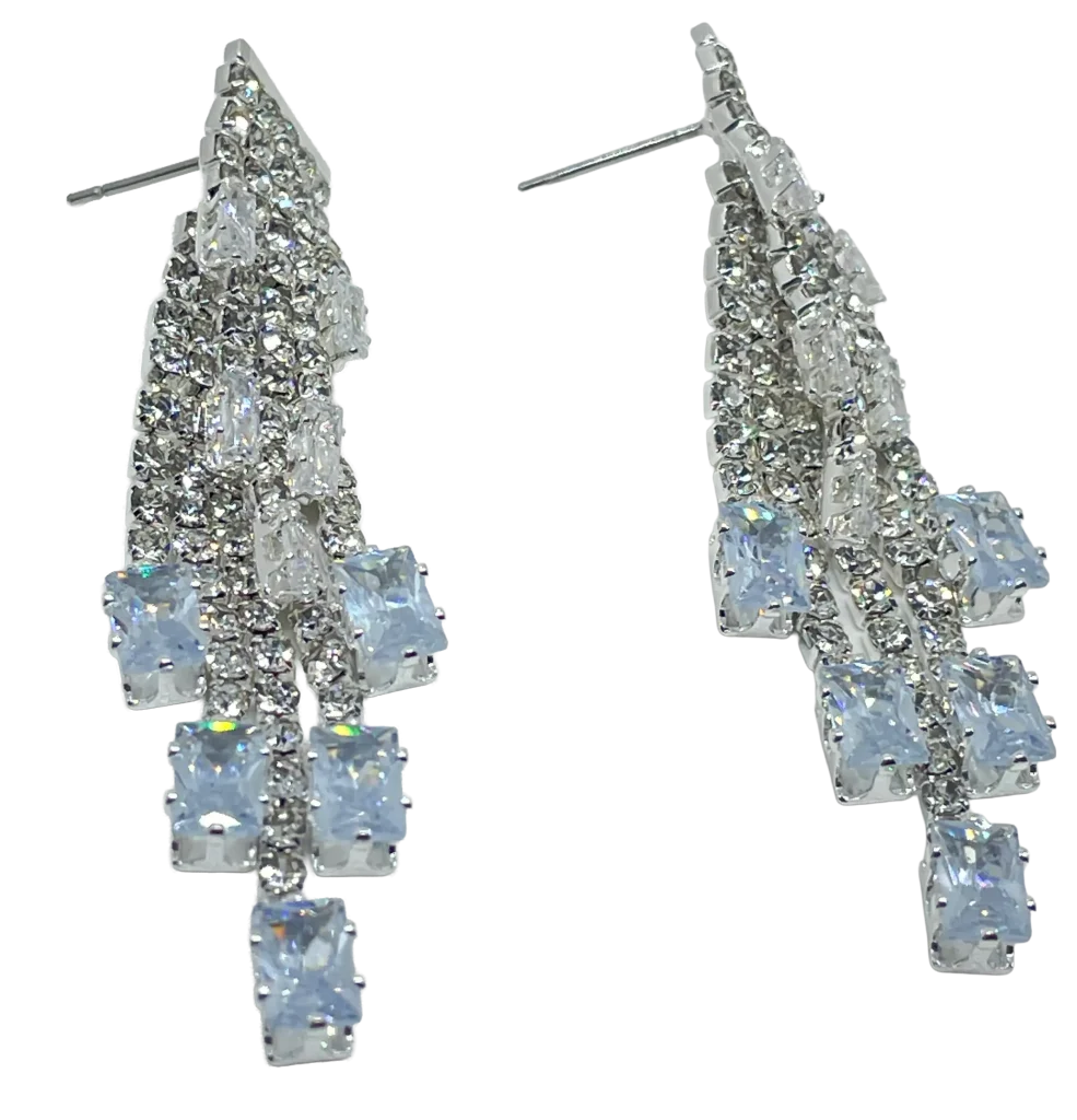 Aretes de brillantitos plateados-gallery-0