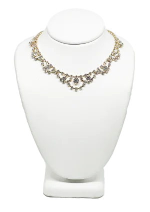 Collar de gargantía dorado de brillantitos choker