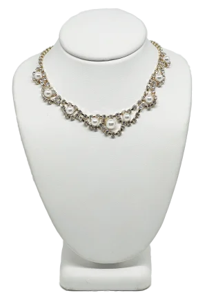 Collar de gargantía plateado de brillantitos choker