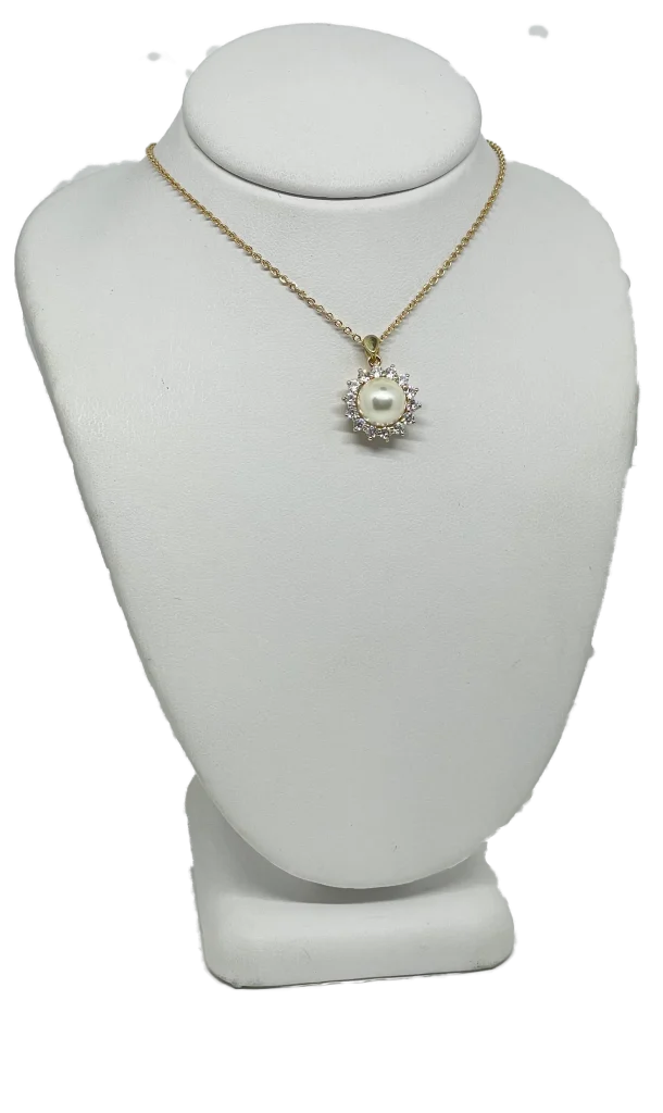 Collar dorado con dije de perla-gallery-0