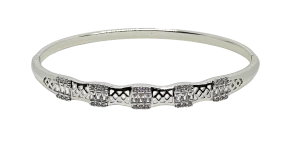 Pulsera aro de rodio plateada