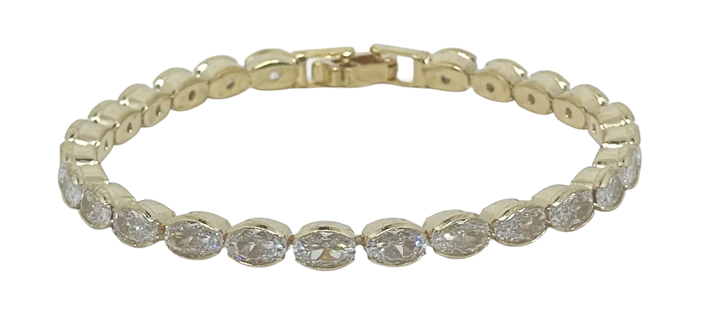 Pulsera dorada con brillantitos