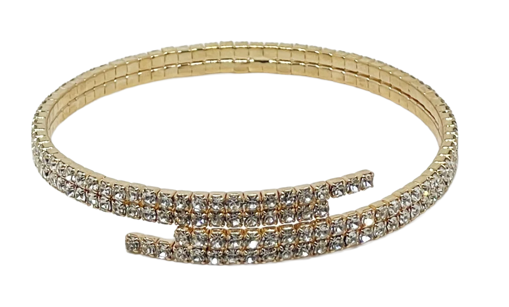 Pulsera dorada flexible con brillantitos