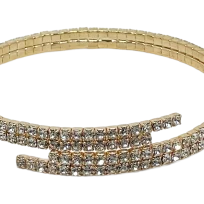 Pulsera dorada flexible con brillantitos