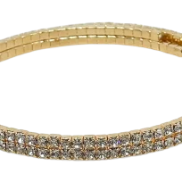 Pulsera dorada flexible con brillantitos-gallery-0