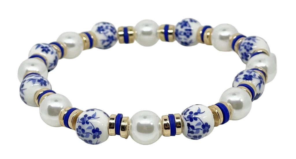Pulsera elástica con perlas