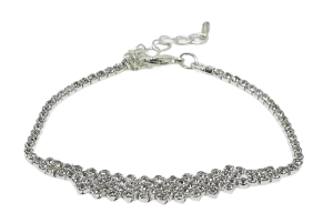 Pulsera plateada con brillantitos