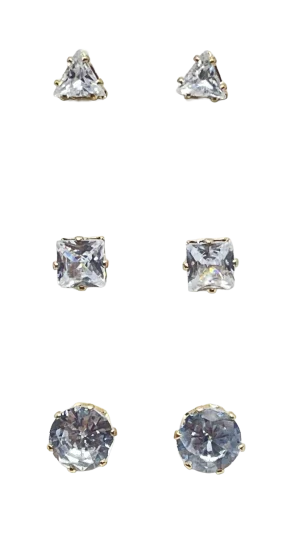 Set de aretes de zirconia en dorado