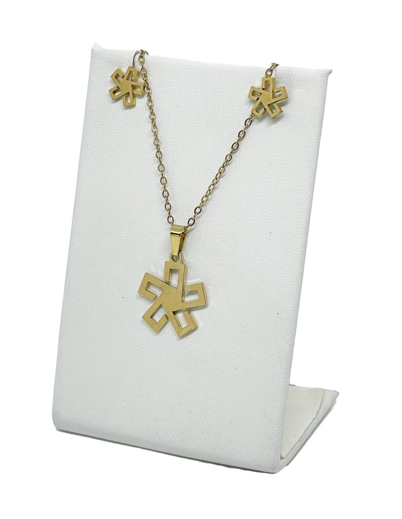 Set de collar y aretes de acero inoxidable-gallery-0