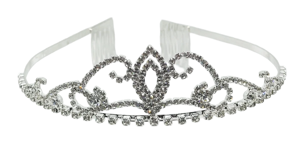 Tiara plateada con brillantios