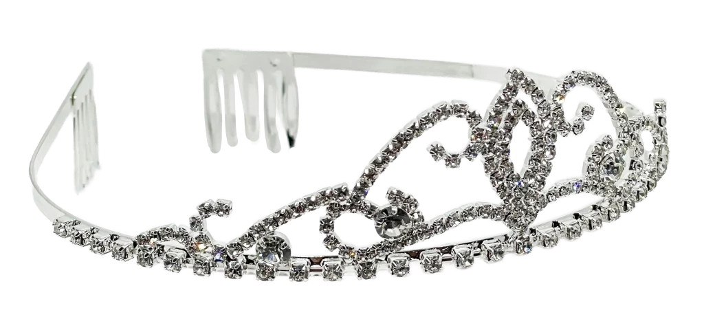 Tiara plateada con brillantios-gallery-0