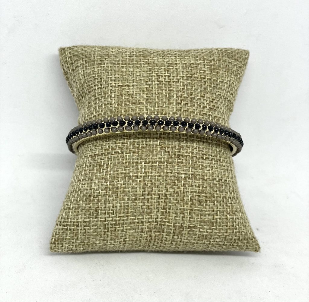 Pulsera de aro dorado con gris