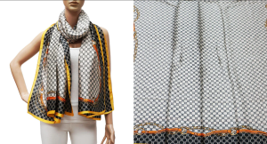 Rebajado - Pañuelo beige con negro