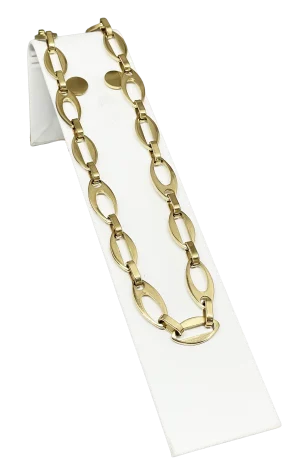 Set de collar y aretes dorado de acero inoxidable