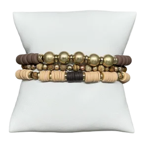 Set de pulseras cafés