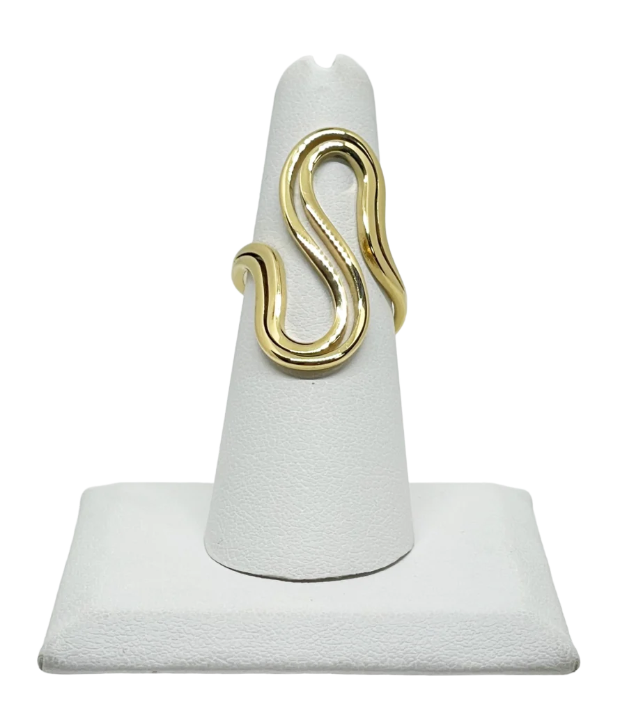 Anillo ajustable dorado de acero