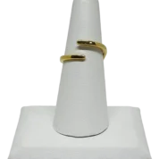 Anillo ajustable dorado de acero-gallery-0