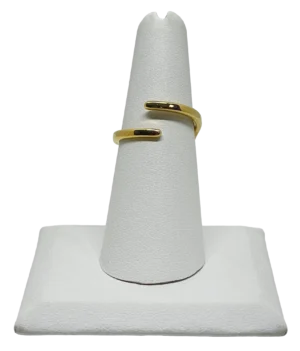 Anillo ajustable dorado de acero-gallery-0