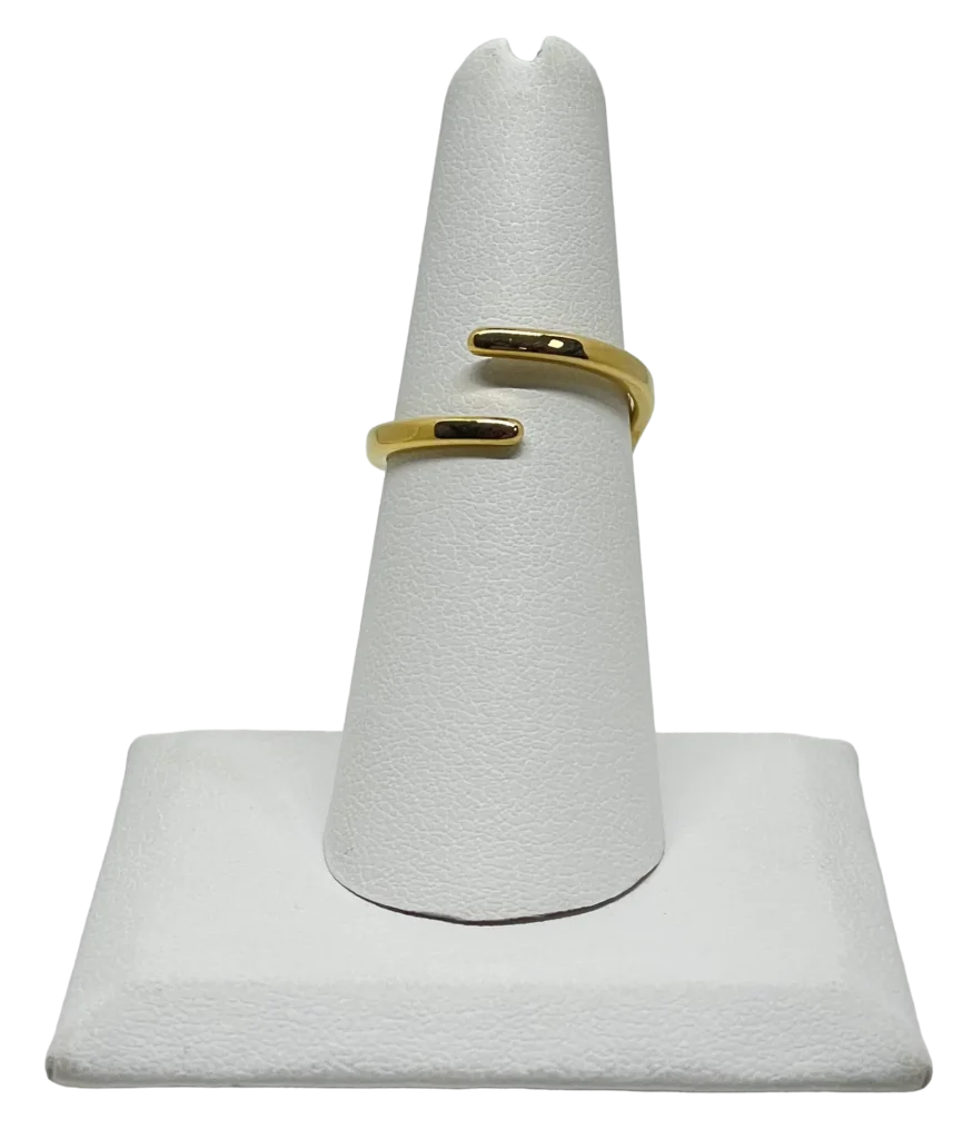 Anillo ajustable dorado de acero-gallery-0