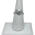 Anillo ajustable plateado con brillantitos