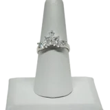 Anillo ajustable plateado con brillantitos