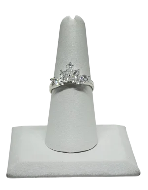 Anillo ajustable plateado con brillantitos