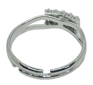 Anillo ajustable plateado con brillantitos-gallery-0