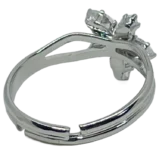 Anillo ajustable plateado con brillantitos-gallery-0