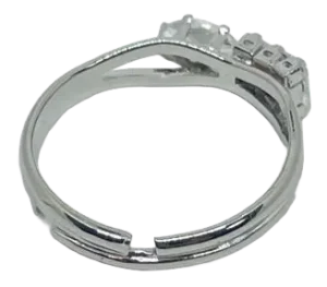 Anillo ajustable plateado con brillantitos-gallery-0