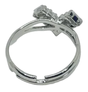 Anillo ajustable plateado con brillantitos-gallery-0