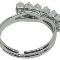 Anillo ajustable plateado con brillantitos-gallery-0