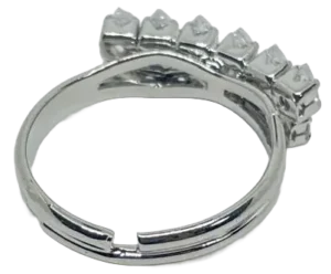Anillo ajustable plateado con brillantitos-gallery-0
