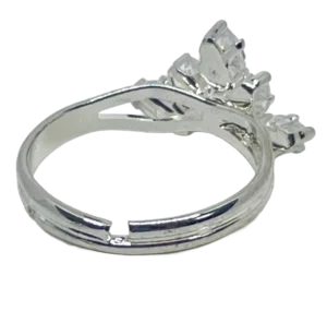 Anillo ajustable plateado con brillantitos-gallery-0
