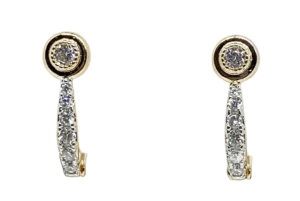 Aretes dorados de rodio con brillantitos