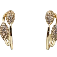 Aretes dorados de rodio con brillantitos