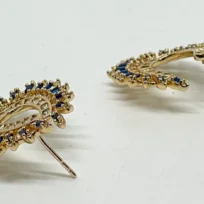 Aretes dorados de rodio con brillantitos azules-gallery-0