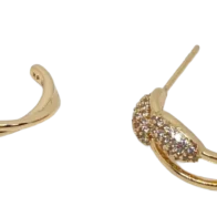 Aretes dorados de rodio con brillantitos-gallery-0