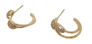 Aretes dorados de rodio con brillantitos-gallery-0