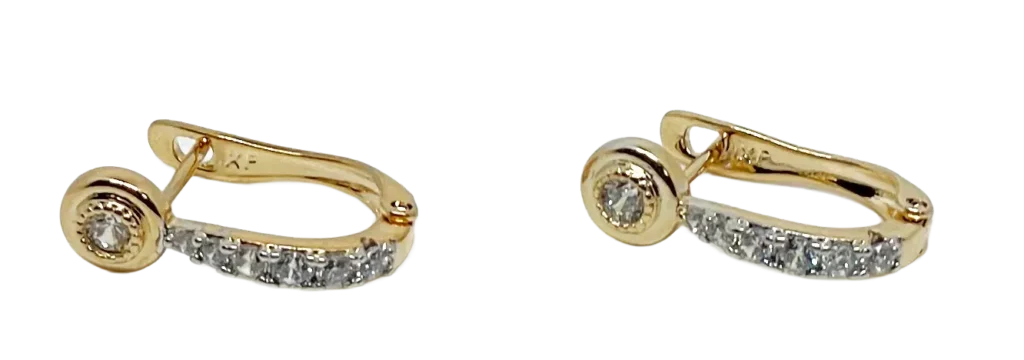 Aretes dorados de rodio con brillantitos-gallery-0